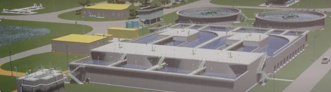 This is a rendering of JEA's Greenland Water Reclamation Facility under construction near E-Town across Florida 9B.