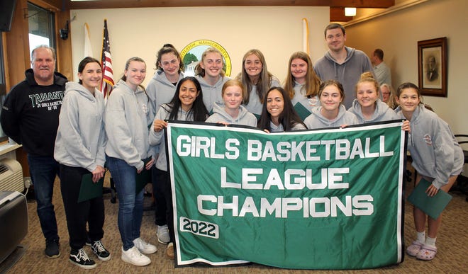 The Tahanto Girls Varsity Basketball team's league championship was recognized by the Boylston selectmen at their April 25 meeting at which they awarded certificates to the team.