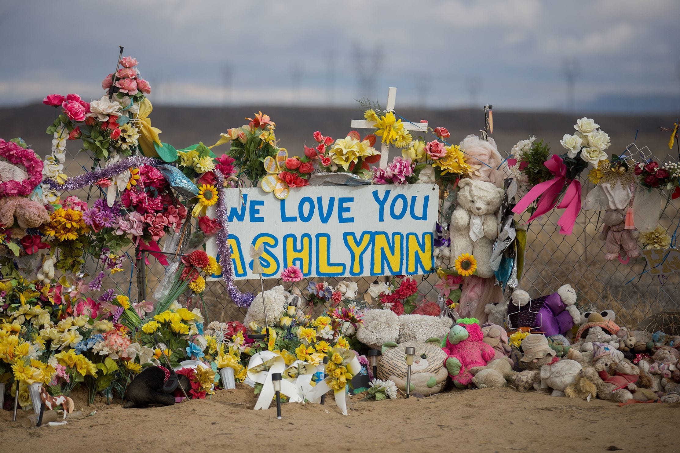 A memorial for Ashlynne Mike is pictured Jan. 17, 2017, near the girl’s home in Lower Fruitland, New Mexico.