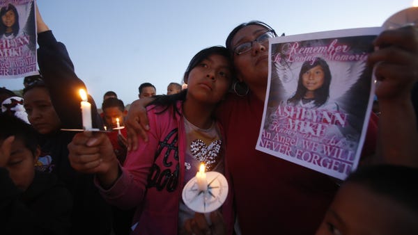 Klandre Willie, left, and her mother, Jaycelyn Bla