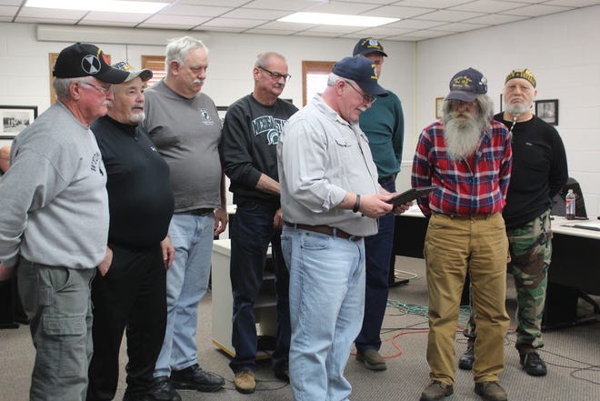 The members of the Cheboygan County Veterans Subcommittee presented Louis Smith, the second vice commander of the American Legion Post in Wolverine, with a certificate of appreciation recognizing him as the May Hometown Hero of the Month.