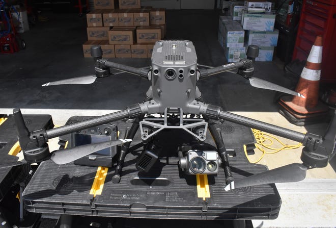 A DJI Matrice drone owned and operated by the Salinas Police Department aided firefighters during the Taylor Farms building fire in April 2022.
