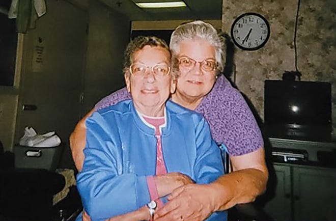 Marge Donhauser, rear, poses with her mother Norie Donhauser in the Jennie B. Richmond Nursing Home in Springville, Erie County, where she has been a longtime resident.