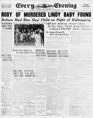 Front page of the Every Evening from May 13, 1932.