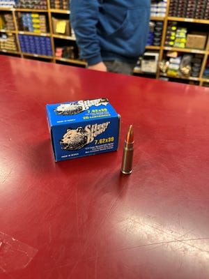 The Shooters Shop in West Allis, Wis., has Russian-made 7.62 x 39 mm ammunition for an AK-47.