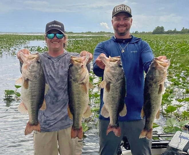 Jessie Mizell, left, and Chris Speary had 28.38 pounds to win the Xtreme Bass Series Istokpoga Division tournament May 1 on Lake Istokpoga. 