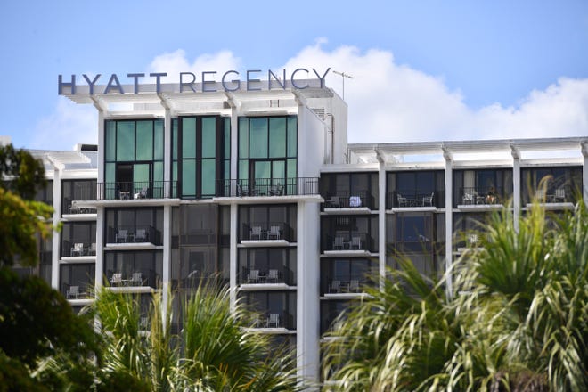 The Hyatt Regency Hotel Sarasota, 1000 Boulevard of the Arts, Sarasota.