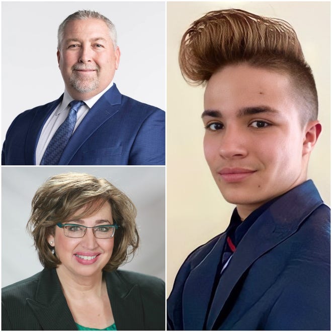 Candidates (clockwise) Tyler Hinman, Naomi Duerr and Jay Kenny for Reno Ward 2.
