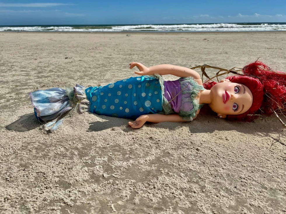 Mission-Aransas Reserve at the University of Texas Marine Institute shared an image of a mermaid doll found by researchers surveying the coasts from north Padre Island to Matagorda Island in Texas.