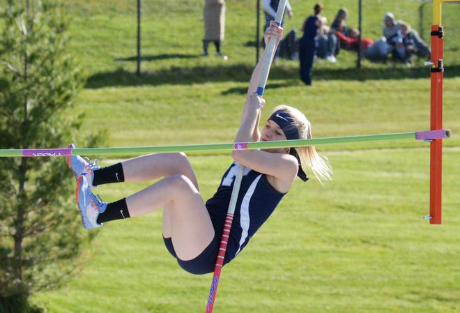 Petoskey's Lauren McCarthy set a new personal record and placed first overall in the pole vault Wednesday with the Northmen visiting Gaylord.