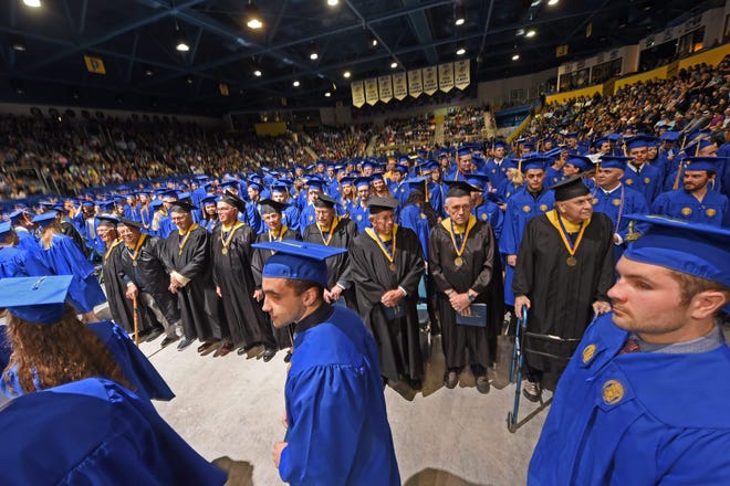 The 2018 Lake Superior State University commencement is shown.