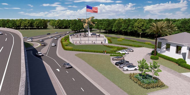 A rendering shows what the planned Gen. Daniel "Chappie" James Jr. Memorial Plaza at Wayside Park will look like.