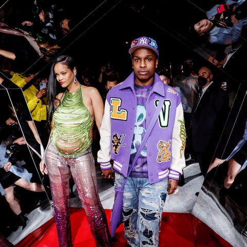 Rihanna and A$AP Rocky holds hands at Fenty Beauty