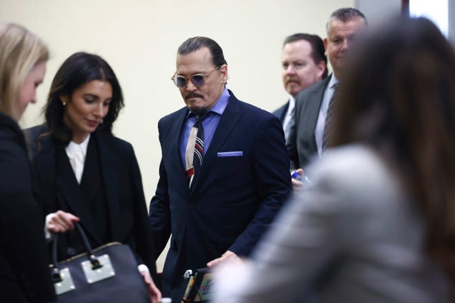 Johnny Depp arrives in the courtroom on May 5.