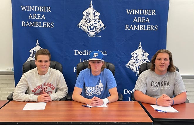 Windber seniors Coby Romanchock, Cole Strick and Brady Russo announced their college intentions on Thursday. to attend St. Francis University, Mount Aloysius College and Geneva College, respectively.