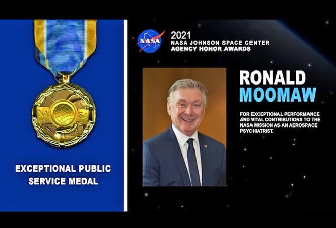 Sugarcreek native Dr. Ronald Moomaw was awarded the National NASA Public Service Award