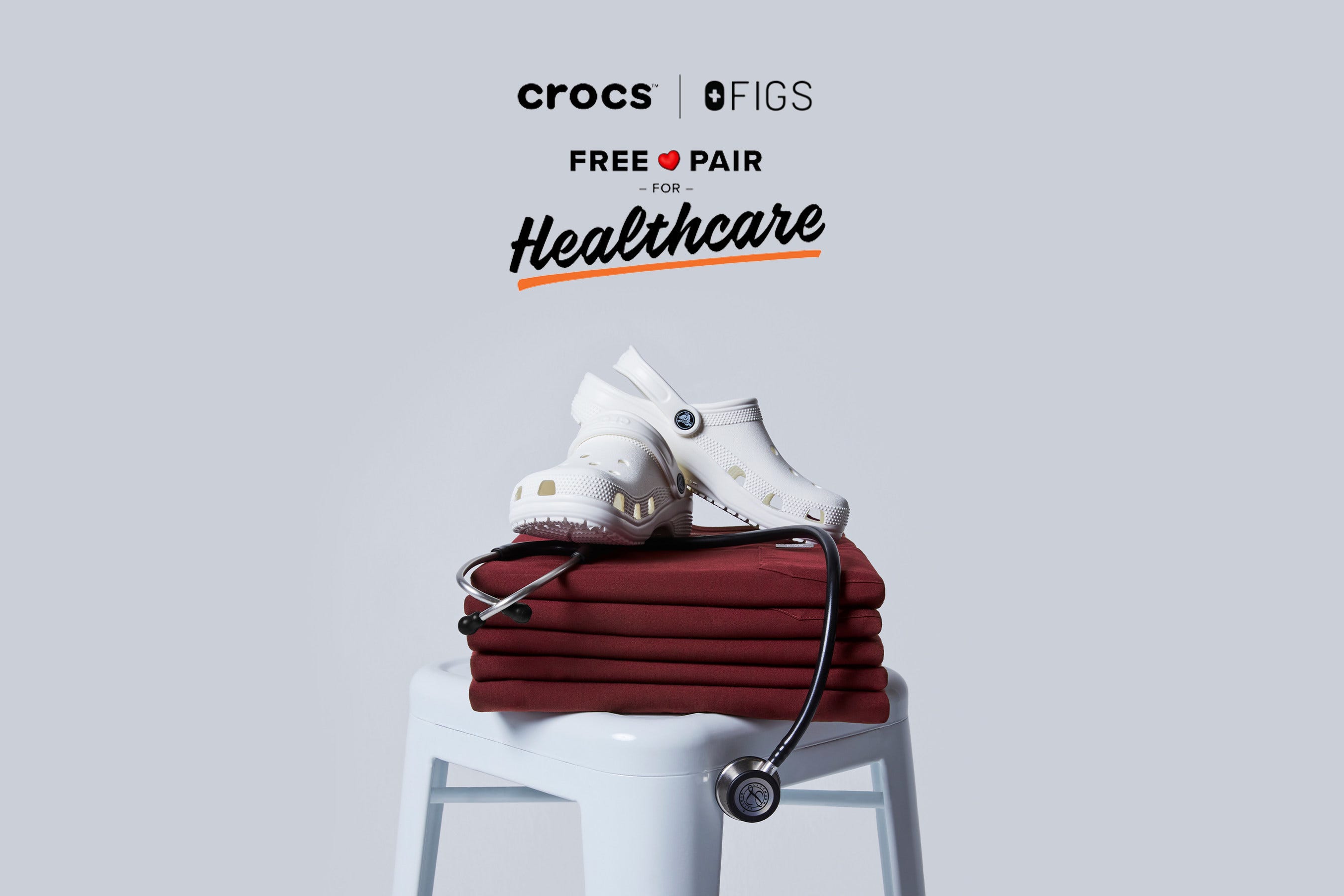 share a pair of crocs for healthcare workers