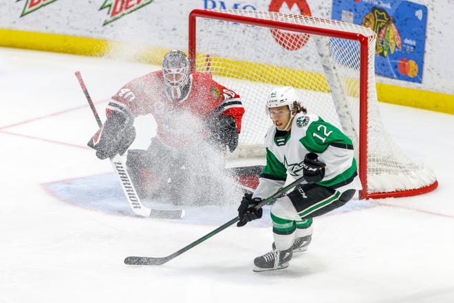 Arvid Soderblom had 36 saves to lift the Rockford IceHogs past the Texas Stars and into the second round of the AHL playoffs with a 1-0 overtime win in Rockford on Friday, May 6, 2022.