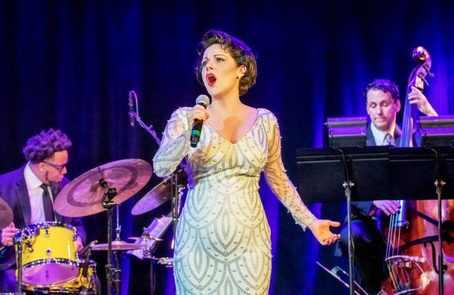 Angela Ingersoll sings the music of Judy Garland in "Get Happy" at Milwaukee Repertory Theater's Stackner Cabaret.