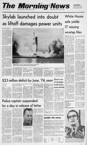 Front page of The Morning News from May 15, 1973.