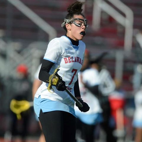 Brianne Johanson in action for Delaware State in l