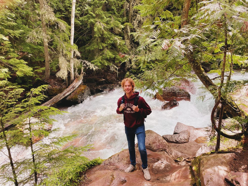 Jacob Becker of Des Moines, Iowa, at Glacier National Park.
