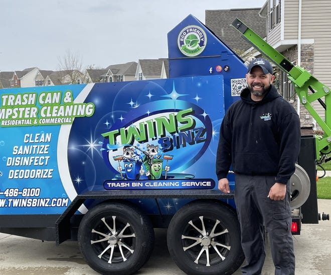 Yamil Encarnacion recently started TwinsBinz, which goes to residences and businesses to clean and sanitize trash cans.