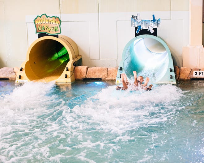 Mountain Mayhem and The Constrictor, two of Aquatopia's beloved waterslides. Aquatopia just topped the charts for the country's favorite indoor waterpark in the 10Best Readers' Choice Awards.
