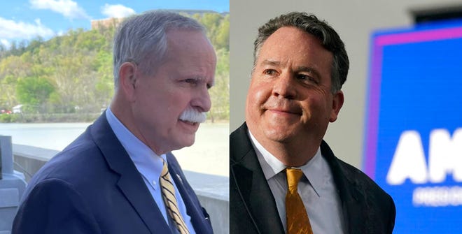 Rep. David McKinley, kiri, dan Rep. Alex Mooney yang didukung Trump berhadapan di Distrik Kongres ke-2 Virginia Barat.