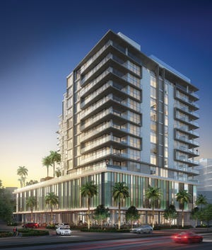 The Aura at Metropolitan Naples will include restaurants, shops, and office space at street level.