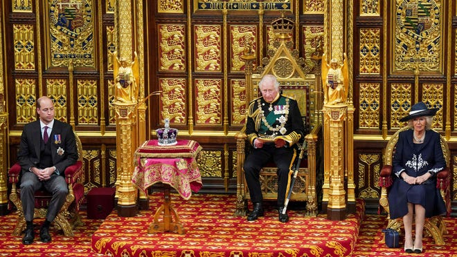 Queen Elizabeth II gives the permission for opening of Parliament to Prince Charles it the first time