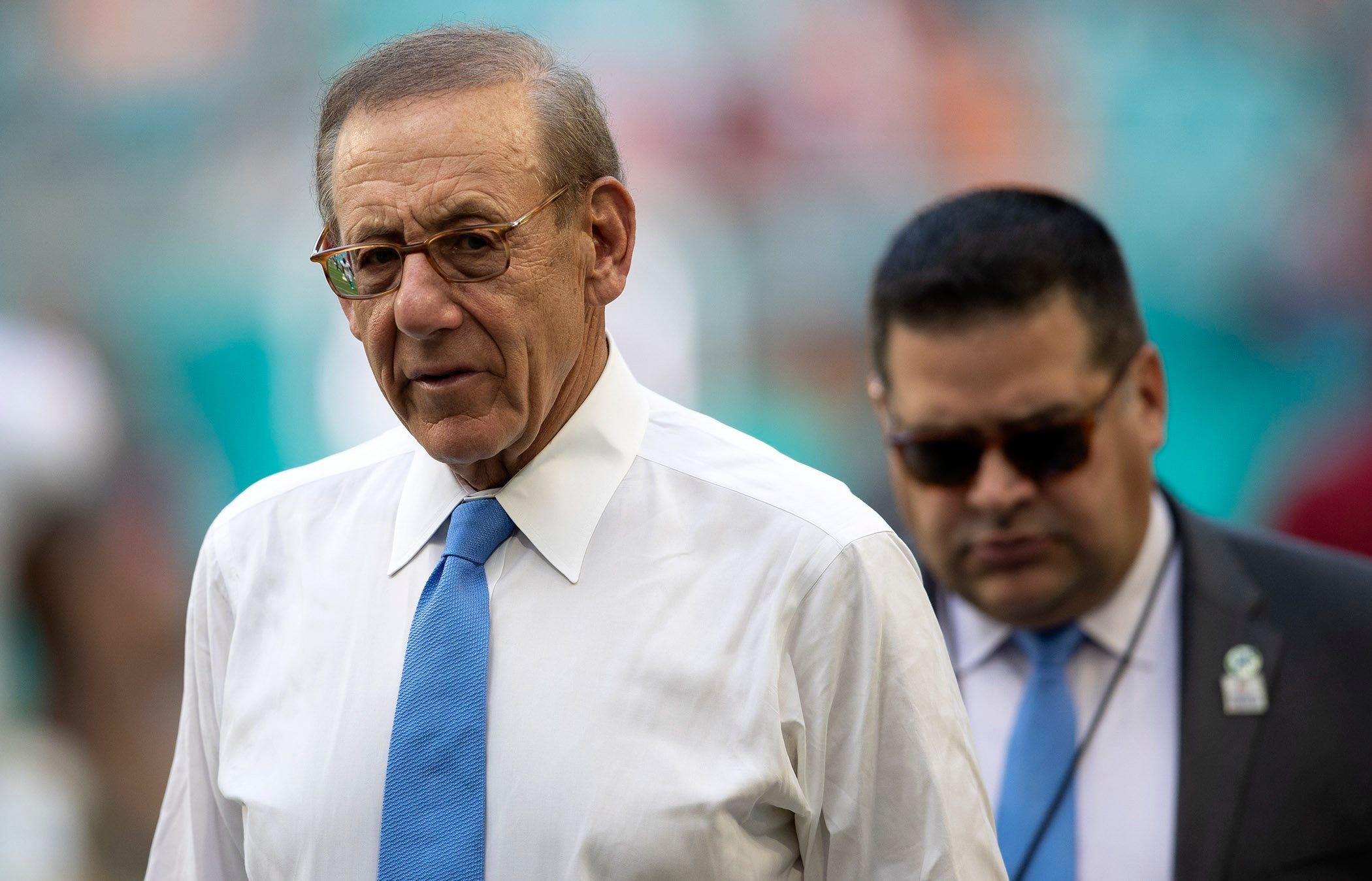 Miami Dolphins owner Stephen Ross walks off field after loss to Washington Redskins in Miami Gardens, October 13, 2019.  [ALLEN EYESTONE/The Palm Beach Post]