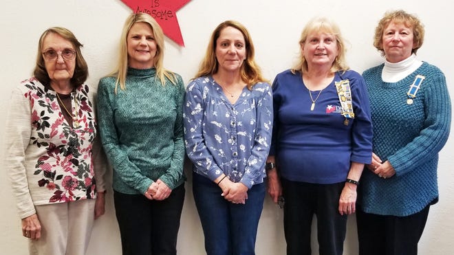 The Great Crossings Chapter of the Daughters of the American Revolution (DAR) election of officers are from left: Shirley Hager, chaplain; Debbie Hager-Pyle, secretary; Darla Umbel, treasurer; Dr. Sandra Millin, registrar; and Susan Moon, regent. Absent is Cheryl Smith, vice regent.