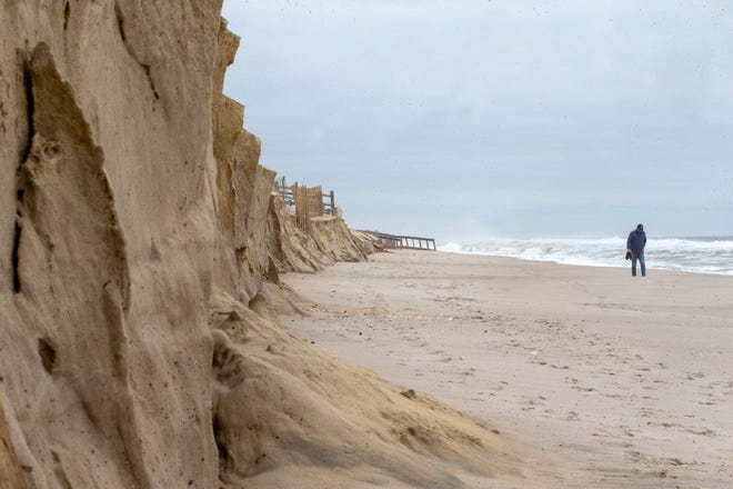 Erosion is seen between Fourth and Eighth avenues in Ortley Beach in May, 2022.