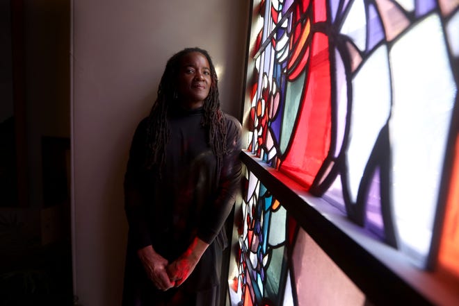 Cynthia Copeland, co-chair of the Episcopal Diocese of New York's Reparations Committee, inside St. Mark's Church-in-the-Bowery in Manhattan's East Village May 10, 2022. The Episcopal Diocese of New York has formed the committee to decide what reparations for slavery could look like.