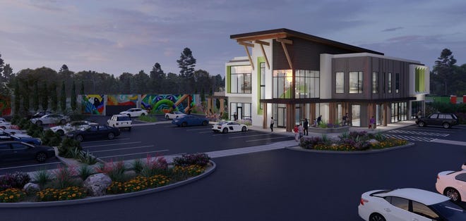 Renderings for a two-story development at 5669 Commercial St. SE in South Salem.