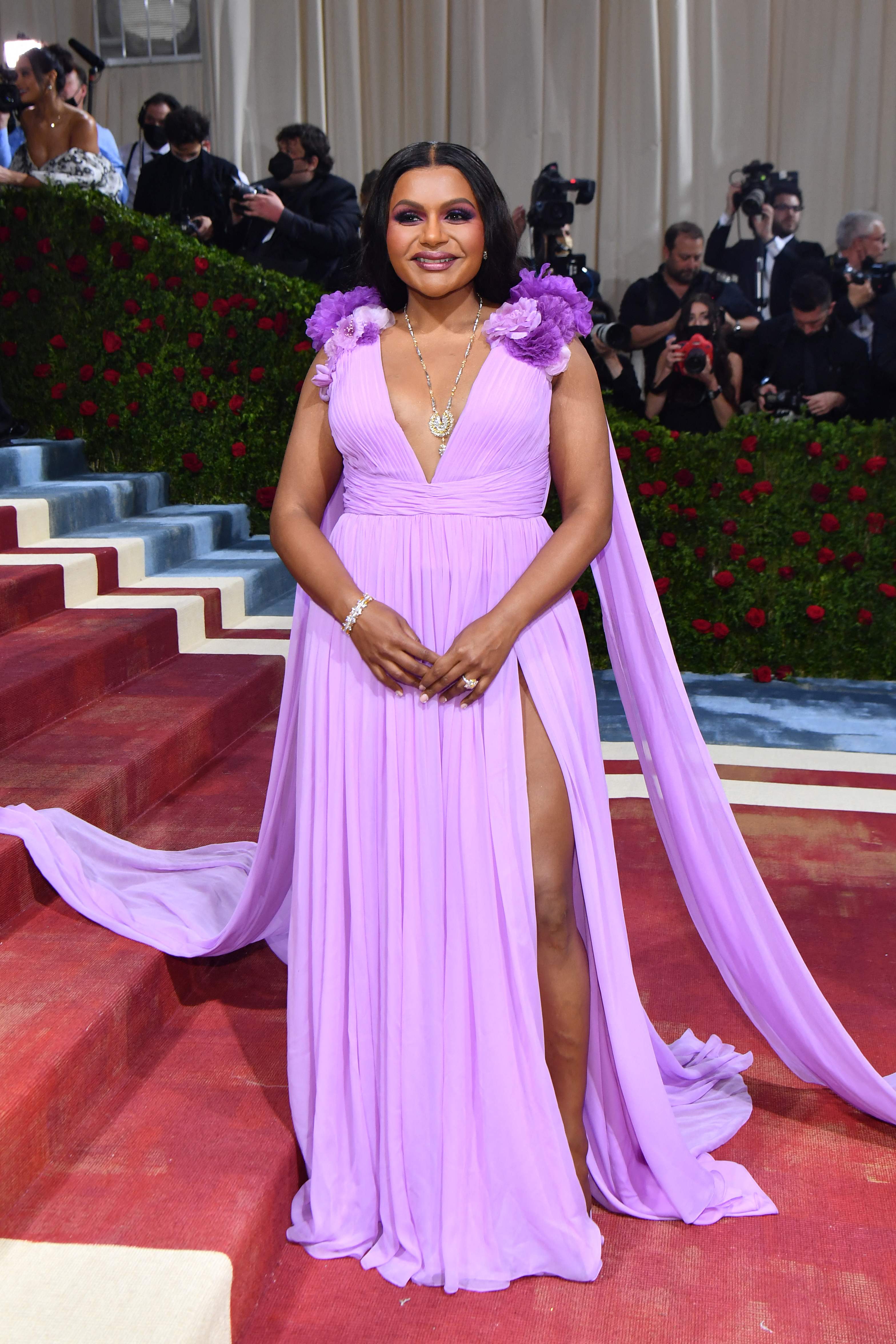 US actress Mindy Kaling arrives for the 2022 Met Gala.