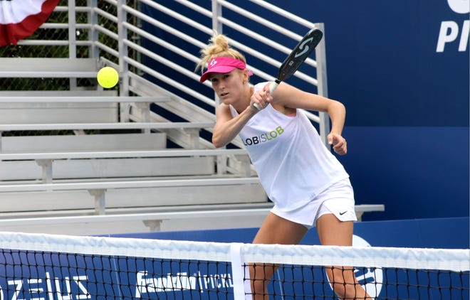 Jillian Braverman on the pickleball court. She's now CEO of a company that has a new system for pickleball skill ratings, called DUPR.