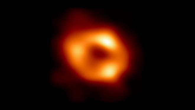 The first image of Sagittarius A*, the supermassive black hole at the center of our Milky Way galaxy.