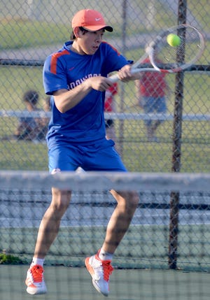 Boonsboro's Hunter Liao won the Washington County boys singles championship match against Clear Spring's Andrew Keller on Thursday at South Hagerstown.