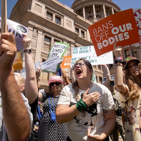 People rally for abortion rights at the Capitol on