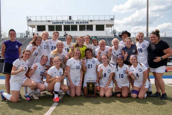 Lakeview wins the 2022 All-City Girls Soccer Tournament at Harper Creek High School on Saturday, May 14, 2022.