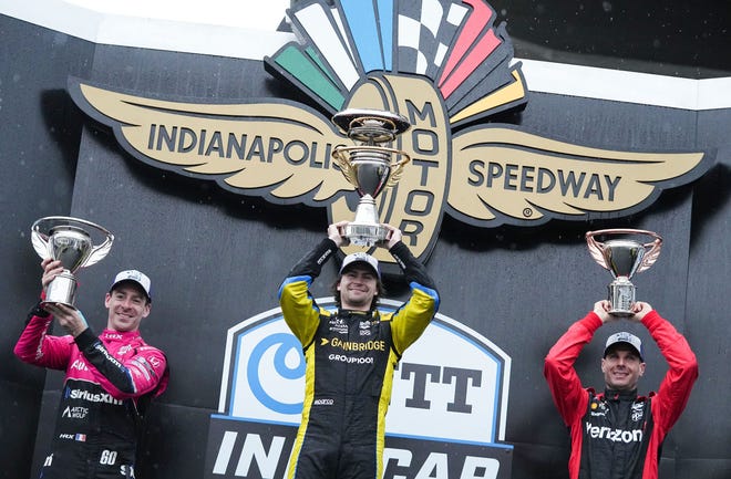 Andretti Autosport with Curb-Agajanian driver Colton Herta (26) wins the GMR Grand Prix on Saturday, May 14, 2022, Indianapolis Motor Speedway in Indianapolis. 