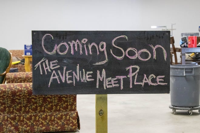 A coming soon sign Bob Corbin posted outside to inform people of his new local vendor hub and farmer's market on 525 Wabash Avenue, in Lafayette, on May 6, 2022.