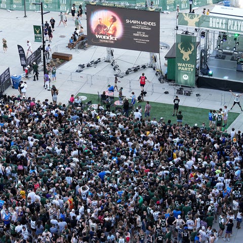 Fans crowd the southern portion of the Deer Distri