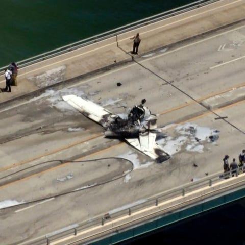 This photo provided by WSVN-TV emergency personnel
