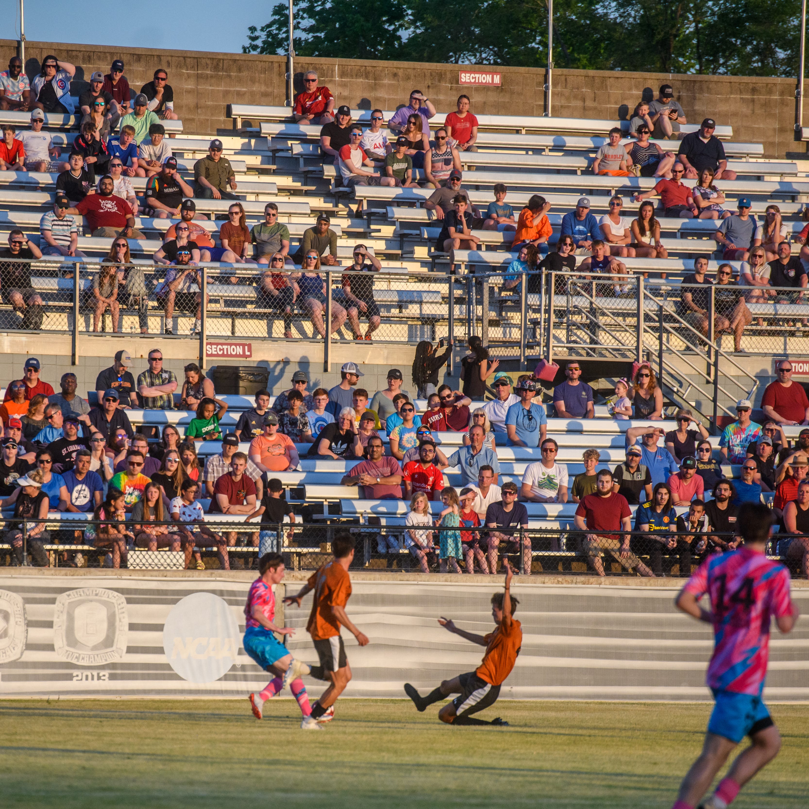 Several hundred soccer fans turned out for the debut of the Peoria City soccer team as they took on Minneapolis City in a USL2 match Saturday, May 14, 2022 at Shea Stadium in Peoria.