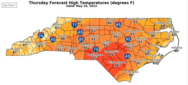 The Cape Fear region will see near-record heat later this week.