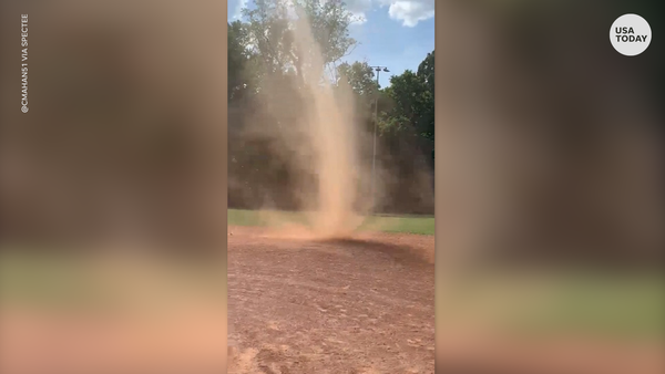 Dust devil swirls onto Alabama baseball field