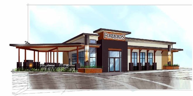 A visual rendering of Firebirds, a restaurant coming to Village at Prasada, in Surprise.